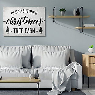 Stupell Industries Rustic Minimal Christmas Tree Farm Black White Canvas Wall Art, White, rollover