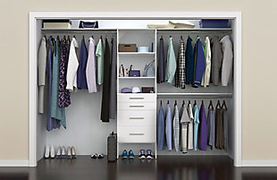 SuiteSymphony 4-Drawer 25" Tower Modern Closet Organization System, Pure White, large
