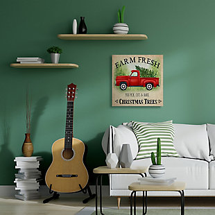 Stupell Industries Holiday Red Truck Cut and Hull Christmas Trees Canvas Wall Art, Beige, rollover