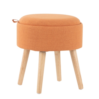 LumiSource Tray Stool, Natural/Orange, large