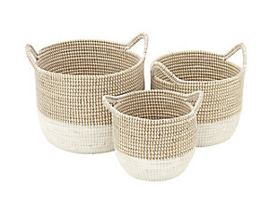 CosmoLiving by Cosmopolitan Sea Grass Contemporary Storage Baskets (Set of 3), , large