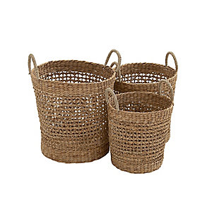 Bayberry Lane Sea Grass Natural Storage Baskets (Set of 3), , large