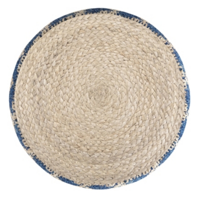 Simpli Home Edgeley Pouf, Classic Blue/Natural, large