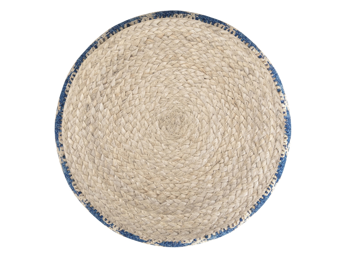 Simpli Home Edgeley Pouf, Classic Blue/Natural, large