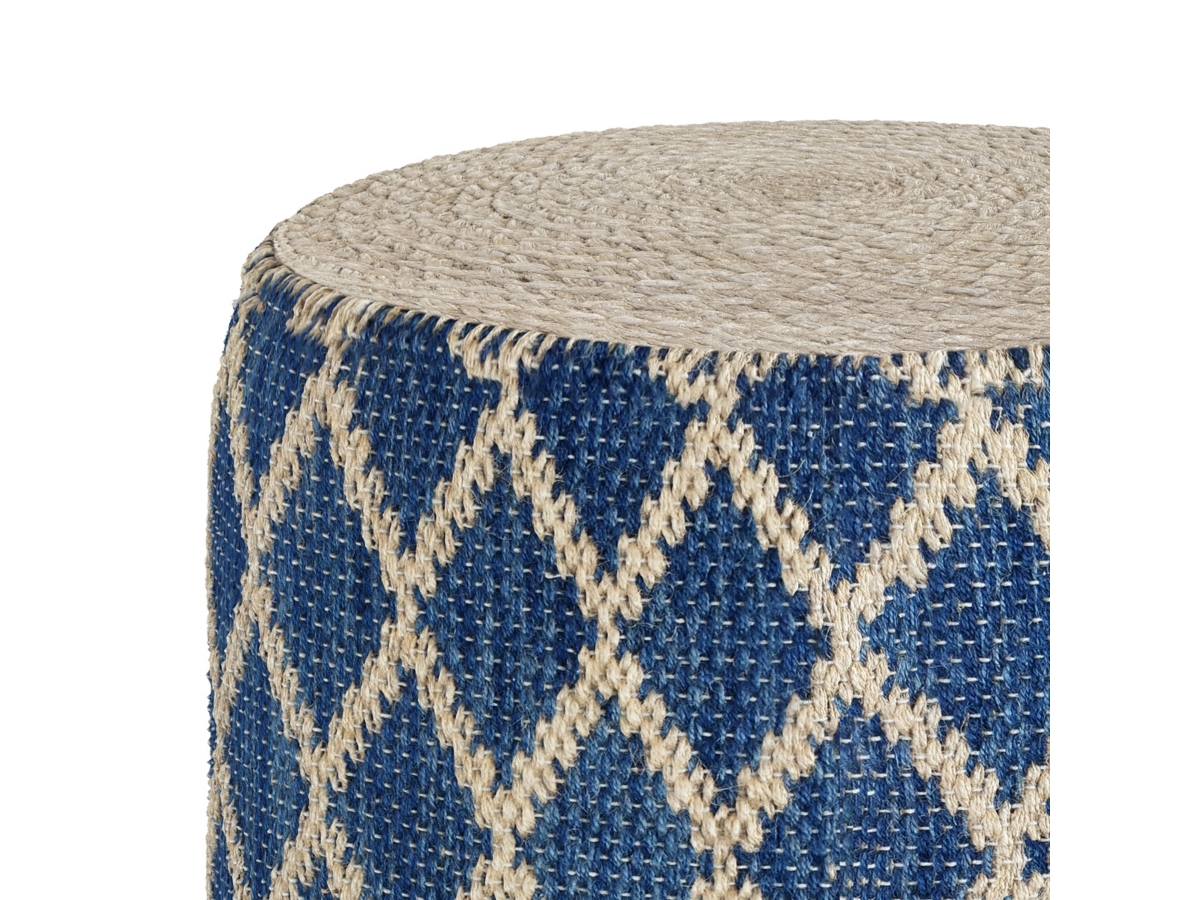 Simpli Home Edgeley Pouf, Classic Blue/Natural, large