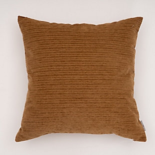 Evergrace Opulence Chenille Stripes Throw Pillow, Sudan Brown, large