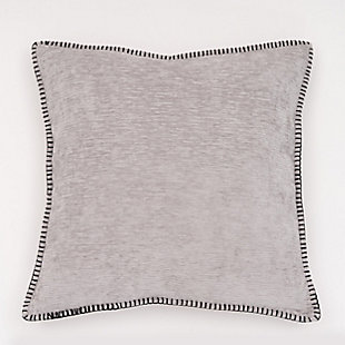 Evergrace Junoesque Chenille Throw Pillow, Ghost Gray, large