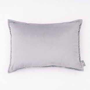 freshmint Haven Dutch Velvet Self Flange Lumbar Pillow, Silver Gray, large