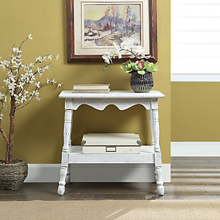 Elements Casey 1-Shelf Accent Table, White, rollover