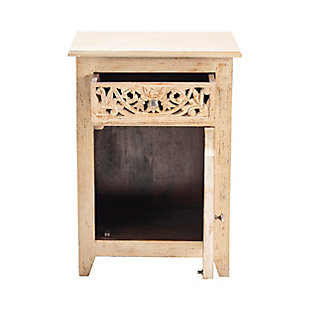 Rustic yet refined, the Bengal Manor Cabinet by Crestview Collection is the perfect accent for your modern home. Exclusively designed and developed to add visual value in your home, this wood cabinet features intricately-carved patterns on the single door and drawer. Its distressed gray finish is an ideal fit with any decor.Made of wood and engineered wood | Dark gray finish | Clover-shaped top | Turned leg details | Wipe clean with a dry cloth | Assembly required | Indoor use only