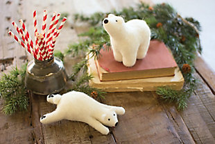Kalalou Felt Polar Bears (Set of 2), , rollover
