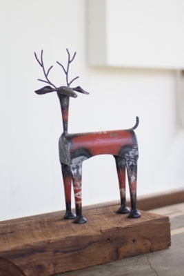 Kalalou Recycled Metal Red Deer
