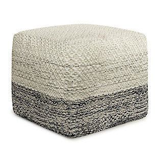Simpli Home Macie Square Outdoor Pouf, , large