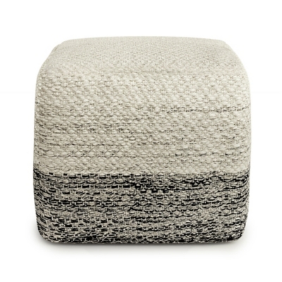 Simpli Home Macie Square Woven Pouf, , large
