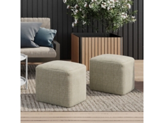 Zelma Indoor/Outdoor Square Woven Pouf