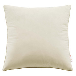 Modway Enhance Performance Velvet Throw Pillow, Ivory, large