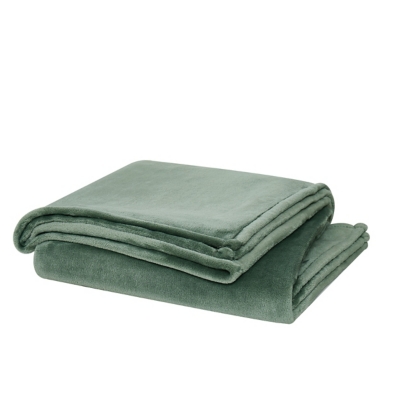 Cannon Solid Plush Throw, Green, large