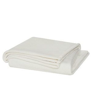 Cannon Solid Plush Throw, Ivory, rollover