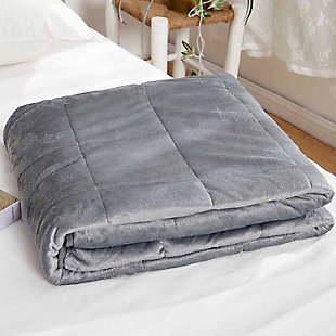 The SILVADUR Antimicrobial Plush Mink Machine Washable 12 lb. Weighted Blanket features patent pending, innovative and machine washable/dryable technology. This easy care construction is designed for everyday use, no matter how messy it gets. Created with plush faux mink fabric and simplistic yet fashionable colors, this blanket is perfect for any day, anywhere. Fabric treated by SILVADUR antimicrobial technology for intelligent freshness protection. Naturally reducing stress while improving comfort and relaxation, this weighted throw blanket has you covered.Made with fabric treated by SILVADUR™ antimicrobial technology for intelligent freshness protection | Silver gray | Innovative construction for safe laundering; both machine washable and dryable | Plush faux mink fabric, super soft to touch, breathable design | Box quilting to ensure evenly distributed weight throughout the blanket | Premium micro glass bead fill with 4 layers of lining to provide endless comfort | Weighted blankets provide deep pressure stimulation which reduces stress while promoting comfort and relaxation | Care: wash before use; machine wash cold non-chlorine bleach; tumble dry low heat