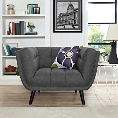 Modway Bestow Armchair, Gray, rollover