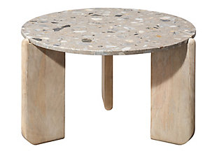 Relaxed Elegance Lincoln Wood and Terrazzo Coffee Table, , large