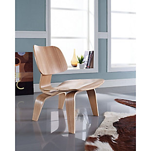 Modway Fathom Wood Lounge Chair, Natural, rollover