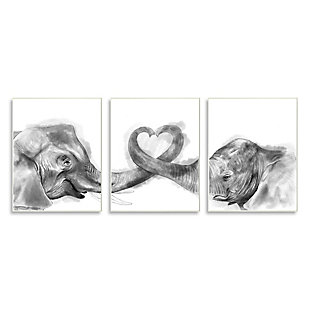 Stupell Industries Elephant Trunk Heart Jungle Animal Illustration, 10 x 15, Wood Wall Art, , large