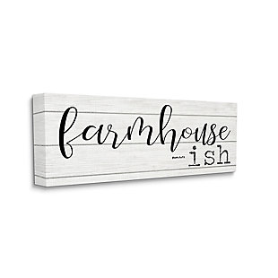 Stupell Industries Farmhouse Inspired Welcome Home Sign Greeting , 10 x 24, Canvas Wall Art, Off White, large