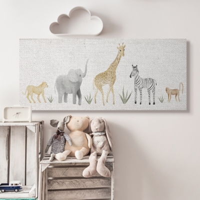 Stupell Industries Jungle Animals Wildlife Wall Art, Off White