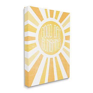 Stupell Industries Good Day Sunshine Greeting Bright Yellow Rays , 16 x 20, Canvas Wall Art, Yellow, large