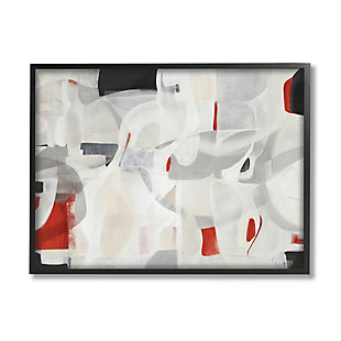 Stupell Industries Contemporary Abstract White Curves Red Highlights, 11 x 14, Framed Wall Art, White, large