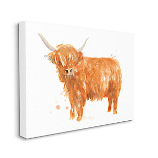 Stupell Industries Shaggy Country Cattle Orange Yak Soft Tones, 16 x 20, Canvas Wall Art, Orange, large