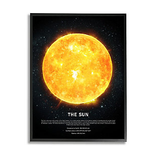 Stupell Industries Milky Way Sun Infographic Outer Space Astrological Facts, 11 x 14, Framed Wall Art, Yellow, large