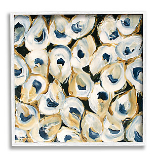 Stupell Industries Nautical Oyster Shells Coastal Ocean Sea Life , 12 x 12, Framed Wall Art, White, large