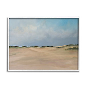 Stupell Industries Summer Beach Sand Dunes Cloudy Muted Sky, 11 x 14, Framed Wall Art, Beige, large