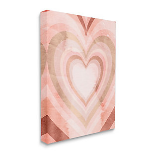 Stupell Industries Retro Pink Heart Kaleidoscopic Pop Pattern, 16 x 20, Canvas Wall Art, Pink, large