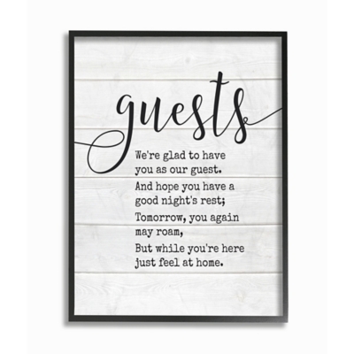 Stupell Industries Guests Feel At Home, 24 x 30, Framed Wall Art, Multi