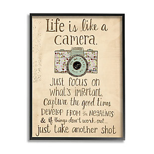 Stupell Industries The Stupell Home Decor Life Is Like A Camera Inspirational, 11 x 14, Framed Wall Art, Multi, large