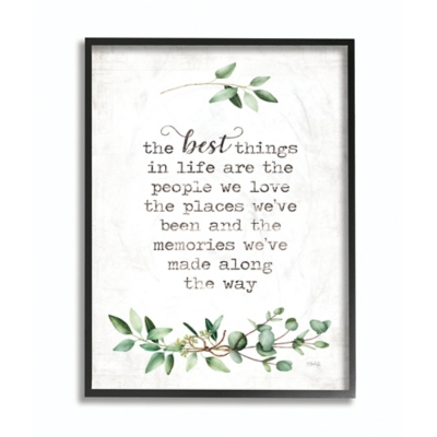 Stupell Industries The Best Things In Life Are People Plants Typography, 11 x 14, Framed Wall Art, Multi, large