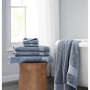 Brooklyn Loom Cotton TENCEL™ 6 Piece Towel Set, Blue, rollover