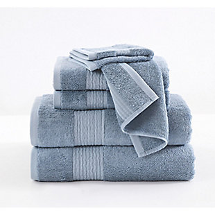 Brooklyn Loom Cotton TENCEL™ 6 Piece Towel Set, Blue, large