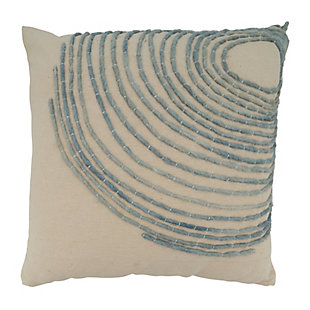 Saro Lifestyle Poly-Filled Throw Pillow with Swirl Embroidery, , large