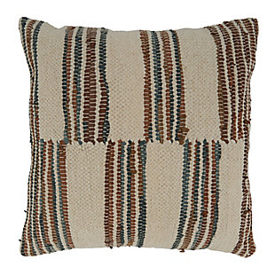 Saro Lifestyle Throw Pillow Cover with Chindi Stripe Design, , large