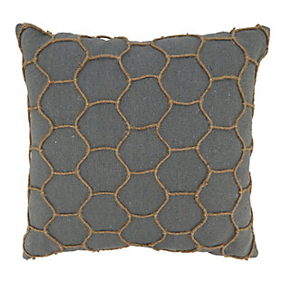 Easy to fit within any existing decor, the Dori Embroidered Throw Pillow brings an organic look and feel to your home. It's a lovely way to highlight a darker corner or to elevate the look of your sofa or armchairs. You can easily pair it with a solid color throw in deeper tones.Material: 90% cotton, 10% jute  | Cotton blend cover; no insert included | Pillow has a solid back | Design is not reversible | Pillow has zipper closure | Color: Gray | Care: spot clean | Imported