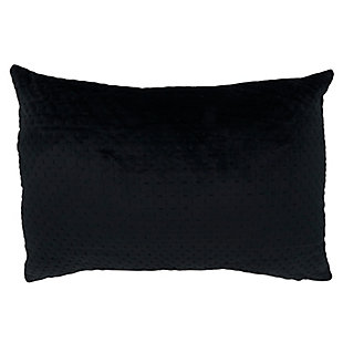 Soft and beautiful, you can't miss the mark with the Pinsonic Velvet Throw Pillow. Available in a variety of colors, it's very easy to mix and match and create a cozy, comfortable space on any seating area. Add a throw blanket in the same color palette and your homey decor is complete.Material: 100% polyester  | Polyester cover with poly filled insert (polyfill) | Design is reversible | Pillow has zipper closure | Color: Black | Care: cold machine wash, tumble dry low | Imported