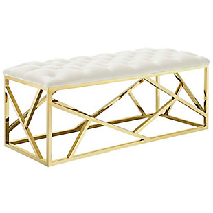 Modway Intersperse Bench, Gold/Ivory, large