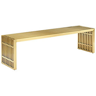 Modway Gridiron Bench, Gold, large