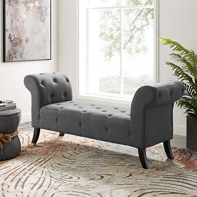 Modway Evince Accent Bench, Gray, large