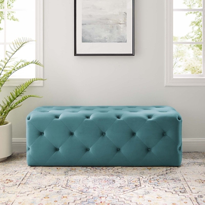 Modway Amour 48" Entryway Bench, Sea Blue, large