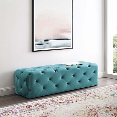 Modway Amour 60" Entryway Bench, Sea Blue, large